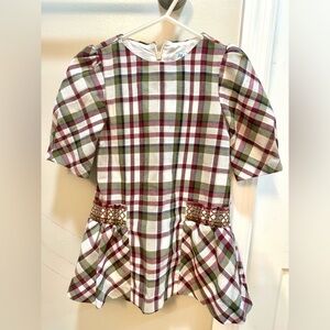 Luli and Me Red and Green Girls Plaid Christmas Holiday Dress Size 2T